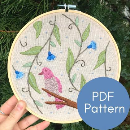 Whimsical Bird Embroidery Pattern |..