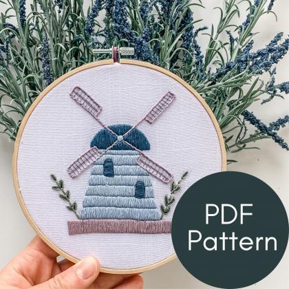 Windmill Hand Embroidery Pattern | ..
