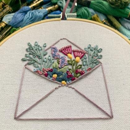Floral Envelope Hand Embroidery Pattern |..
