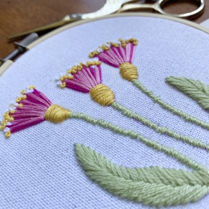 Triangle Flowers Embroidery Pattern..