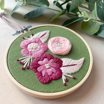 Pink Delight | Hand Embroidery Patt..