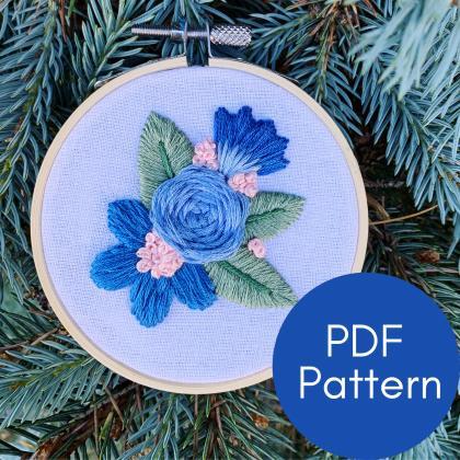 Blue Rose Embroidery Pattern | Prin..