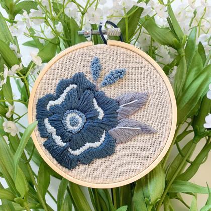Blue Anemone Hand Embroidery Patter..