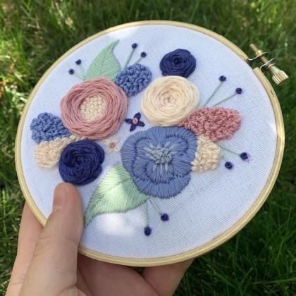 Spring Bouquet Embroidery Pattern |..