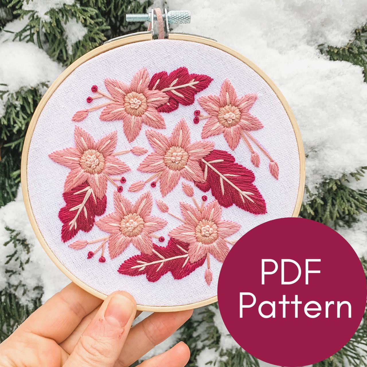 Magnolia Blossoms Hand Embroidery Pattern | Beginner Embroidery | Modern Embroidery | Embroidery Guide | Floral Embroidery | Blossoms