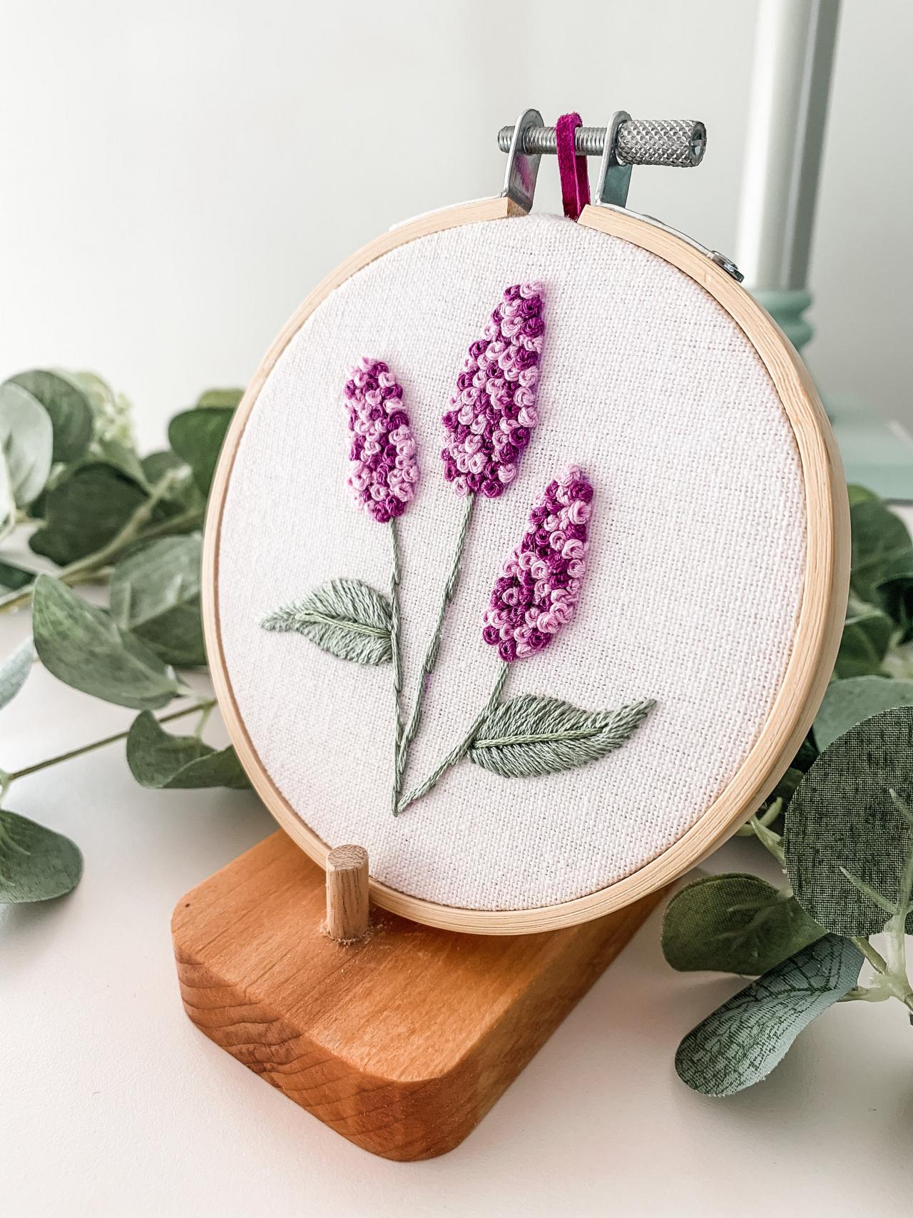 Lilacs Hand Embroidery Pattern, Modern Embroidery