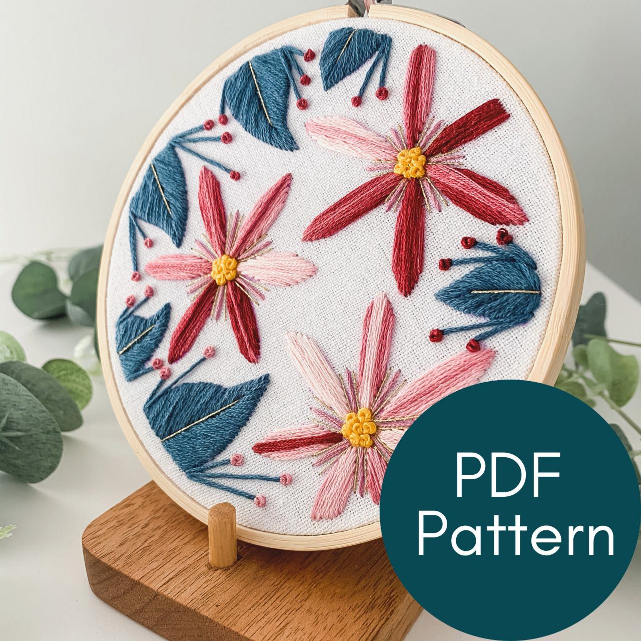 Tropical Blooms Hand Embroidery Pattern | Digital Download | Modern Embroidery | Floral Embroidery | Botanical Embroidery | Tropical | Buds