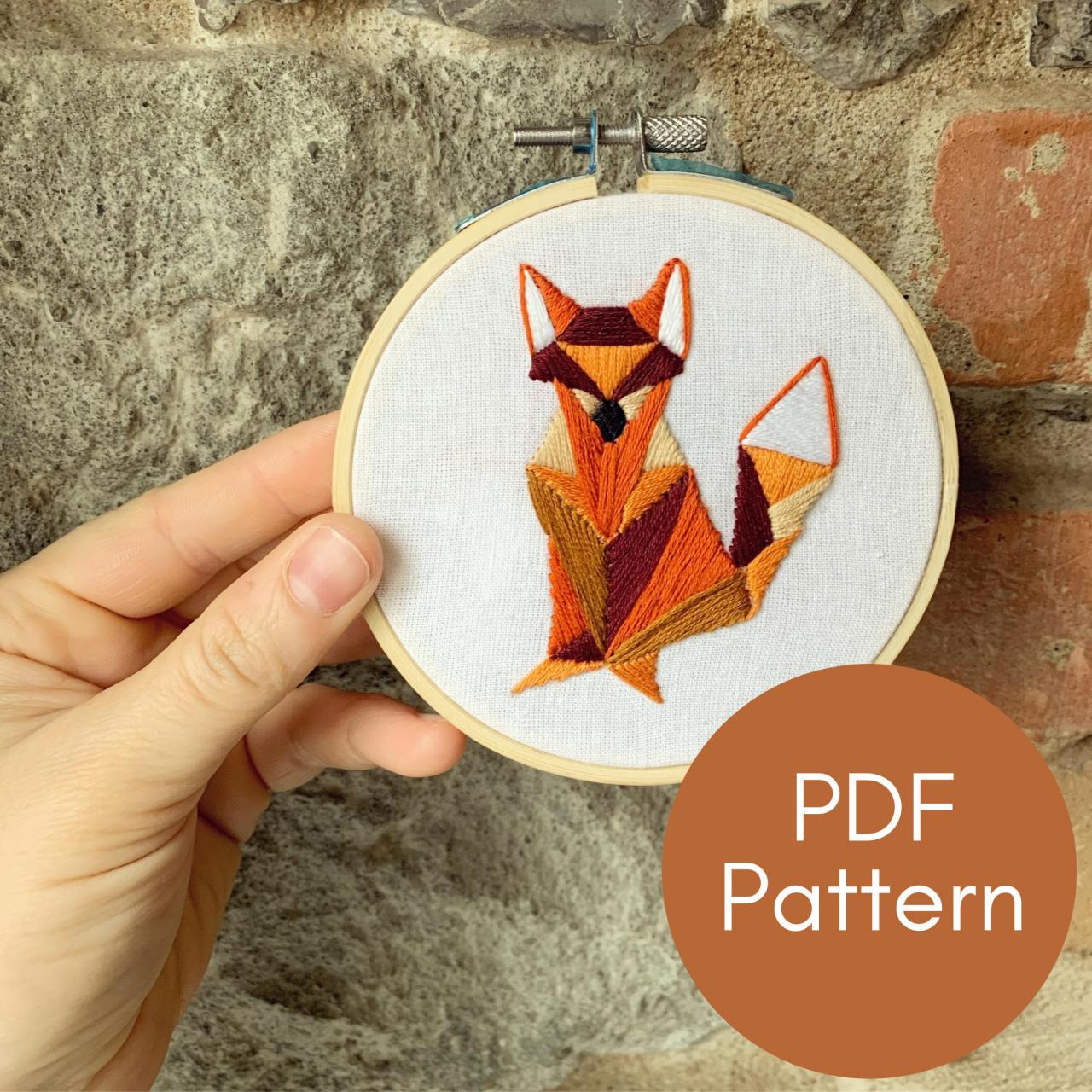 PDF Hand Embroidery Pattern | Beginner Embroidery | Fox Embroidery | Modern Embroidery | Embroidery Pattern Instant Download | DIY | Guide