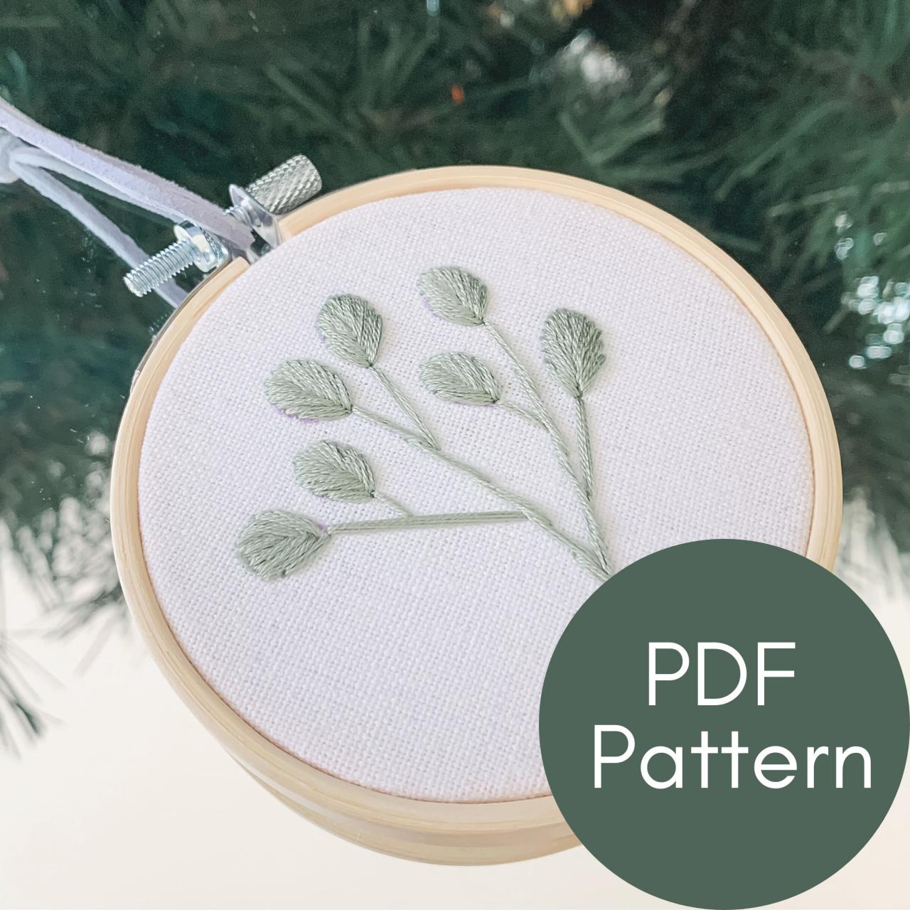 Eucalyptus Leaves Hand Embroidery Pattern | Digital Download | Simple Embroidery | Modern Embroidery | Beginner Embroidery | Leaf Embroidery