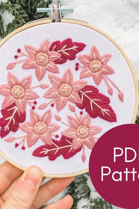 Magnolia Blossoms Hand Embroidery Pattern | Beginner Embroidery | Modern Embroidery | Embroidery Guide | Floral Embroidery | Blossoms