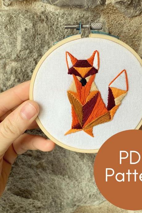 PDF Hand Embroidery Pattern | Beginner Embroidery | Fox Embroidery | Modern Embroidery | Embroidery Pattern Instant Download | DIY | Guide