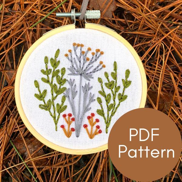 Wildflowers Hand Embroidery Pattern | Beginner Embroidery | Nature Embroidery | Floral Embroidery Pattern | Embroidery Guide | Botanical