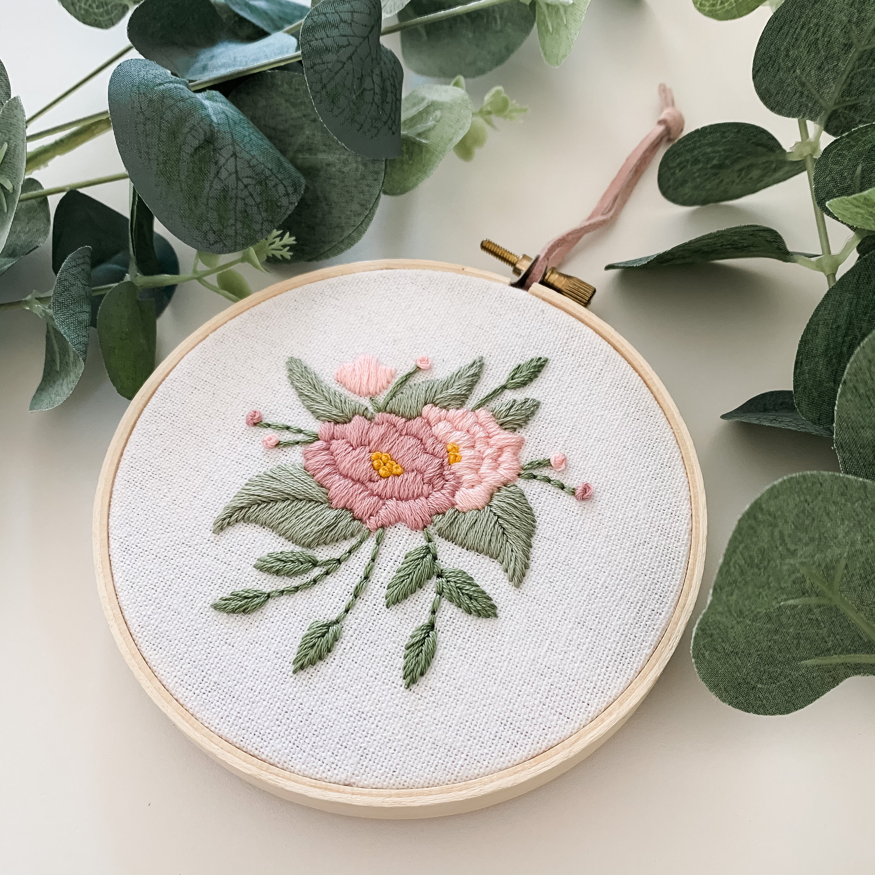 Peonies Hand Embroidery Pattern | Beginner Embroidery | DIY Embroidery