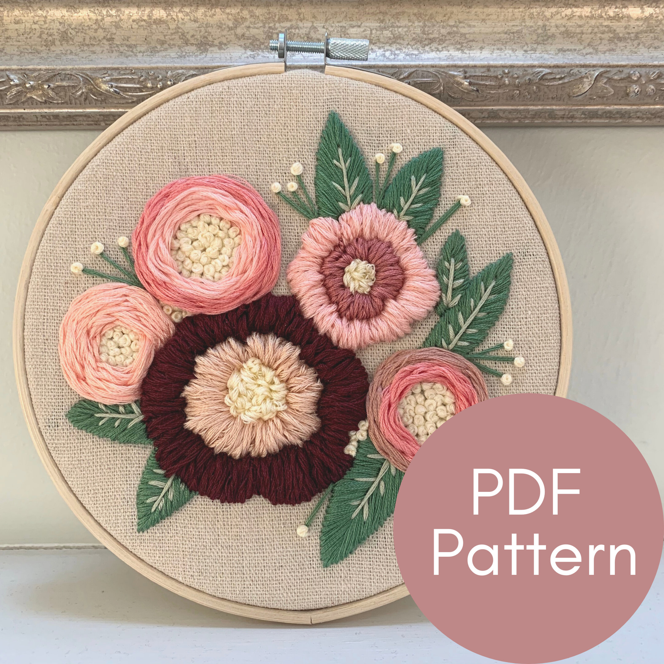 Full Bouquet Embroidery Pattern DIY Embroidery Digital Download